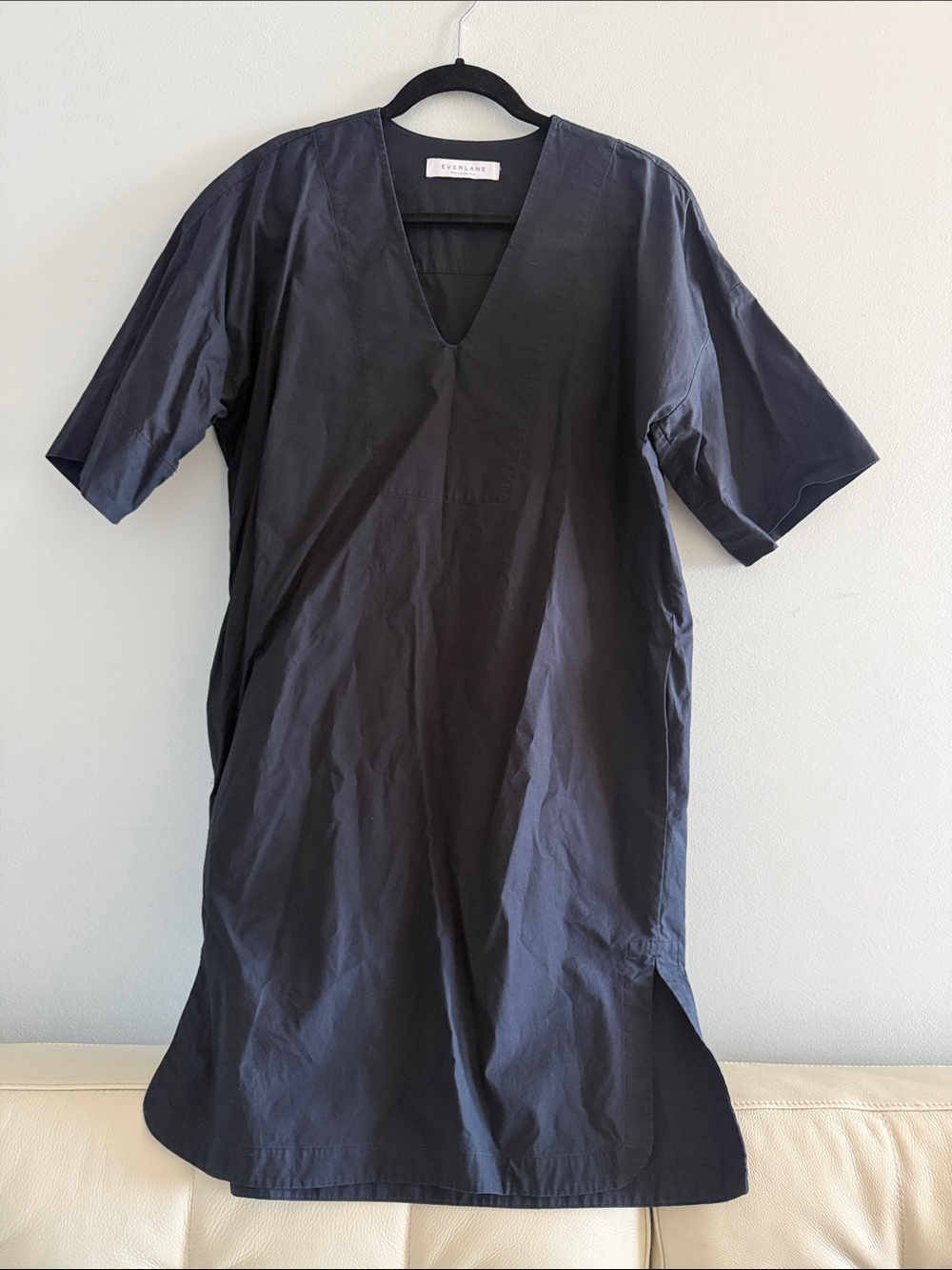 Casual Everlane Black V-Neck Tunic Dress